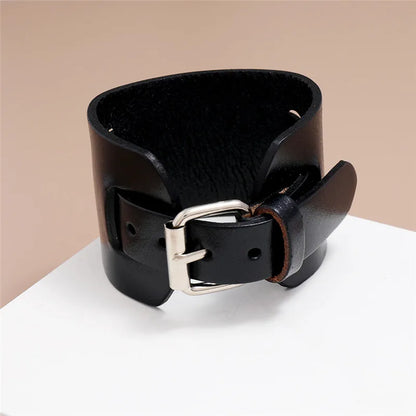 Funki Findz | Bracelets | Men's Wide Leather Punk Wristbands