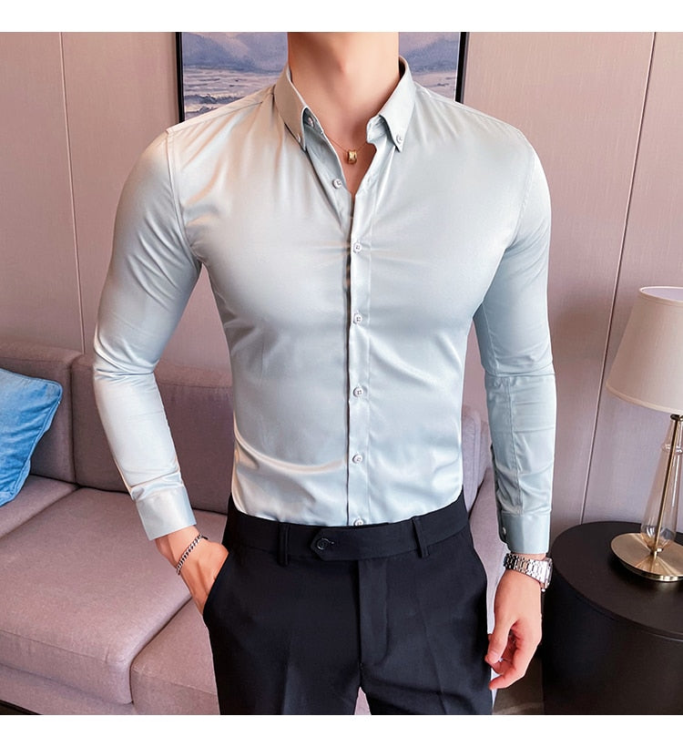 Funki Findz | Shirts | Men's Slim Fit British Style Dress Shirt 7XL