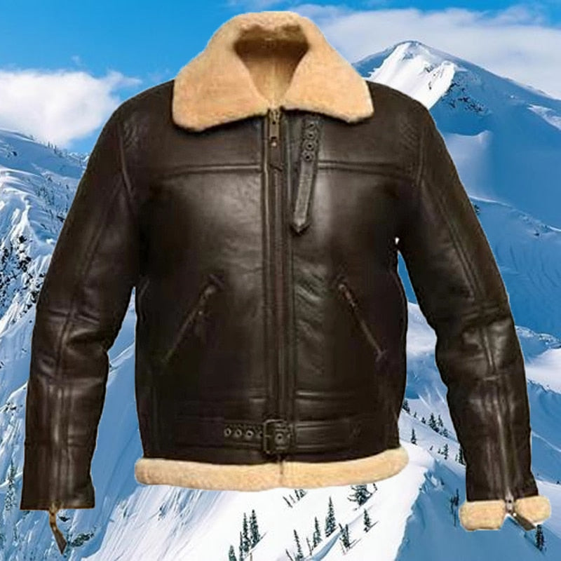 Funki Findz | Jackets | Men's Warm Faux Fur and Leather Jacket