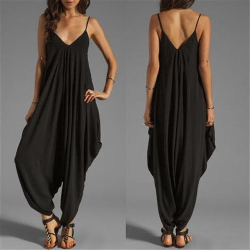 Funki Findz | Pants | Women's Elegant Loose Fit Strappy Romper