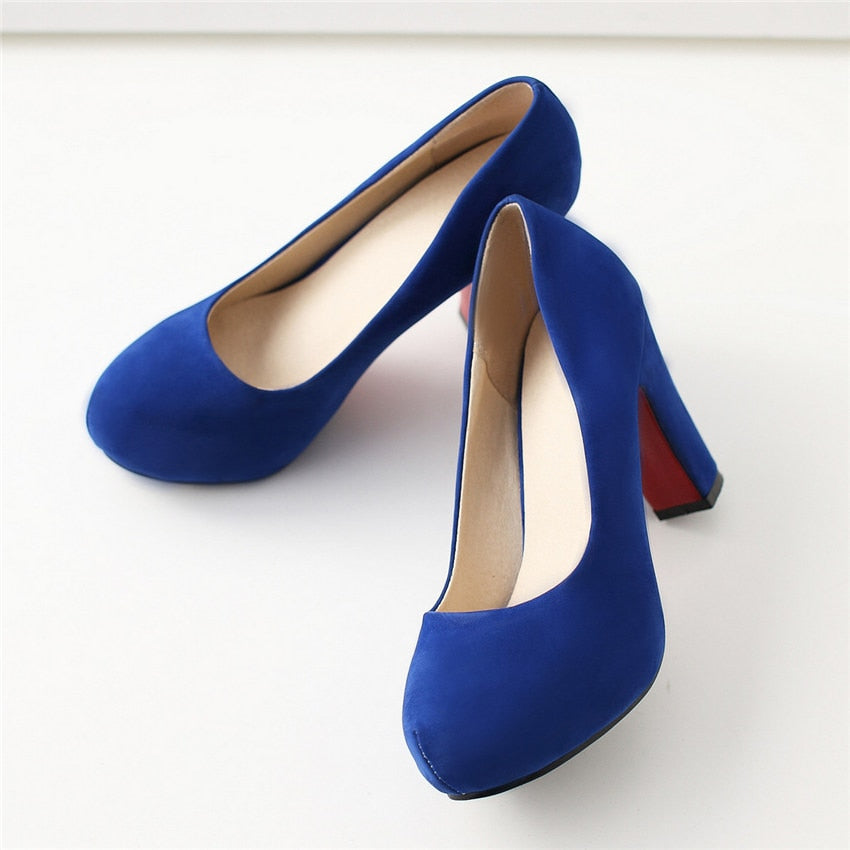 Funki Findz | Shoes | Women's Faux Suede High Chunky Heels