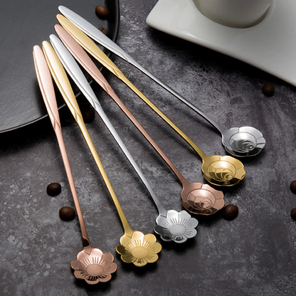 Funki Findz | Spoons |  Flower Spoons | Long Handle Spoons 4Pc