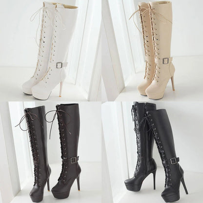 Funki Findz | Boots | Women's Knee-High Chic High Stiletto Boot