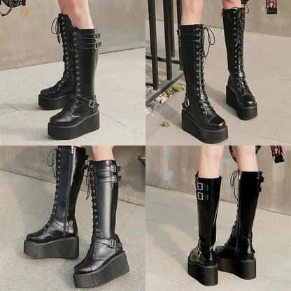 Funki Findz | Boots | Women's High Luxury Gothic Platform Boots