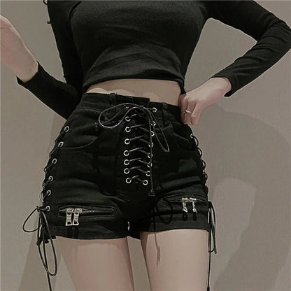 Funki Findz | Shorts | Women's Gothic Denim Summer Shorts