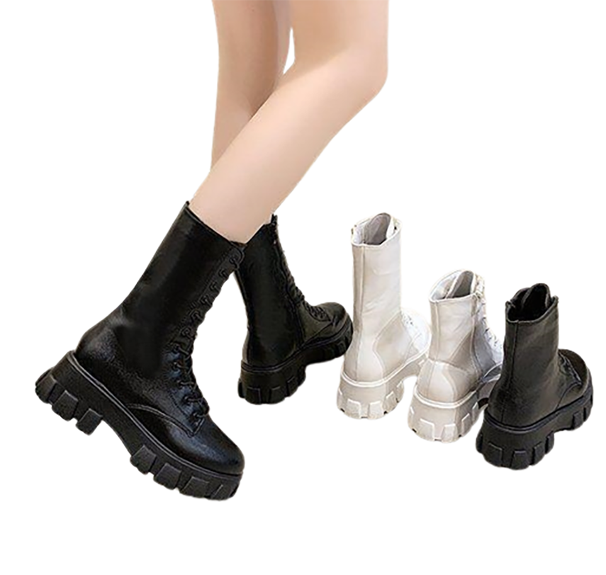 Funki Findz | Boots | Women's Lace-up Chunky Combat Boots