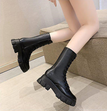 Funki Findz | Boots | Women's Lace-up Chunky Combat Boots