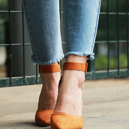 Funki Findz | Shoes | Women's High Block Heel Flock Party Shoe