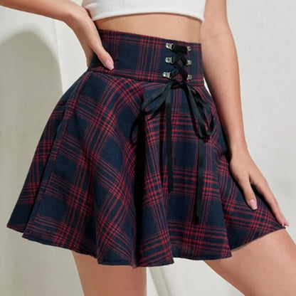 Funki Findz | Skirts | Women's Gothic Retro Punk Plaid Mini Skirt