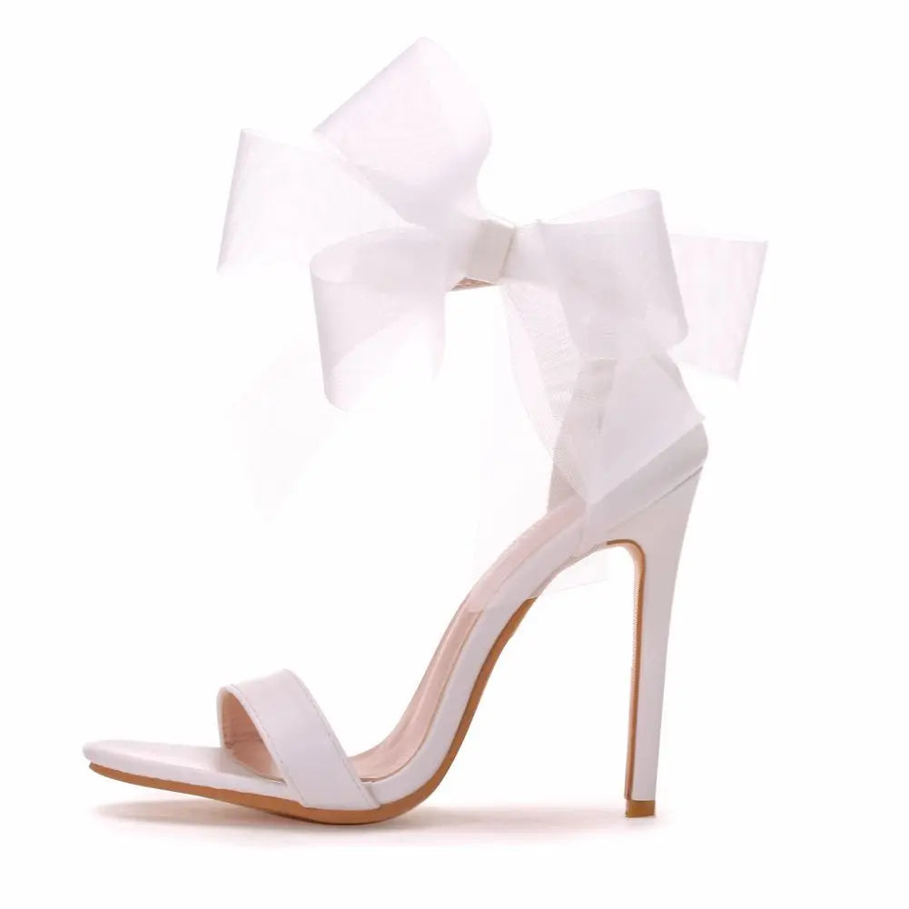 Funki Findz | Shoes | Women's Chiffon Bow High Bridal Sandals