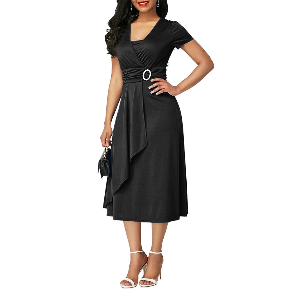 Funki Findz | Dresses | Women's High Waist Wrap Evening Dress