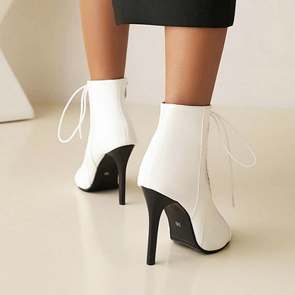 Funki Findz | Boots | Women's Open Toe Lace Up Granny Boots