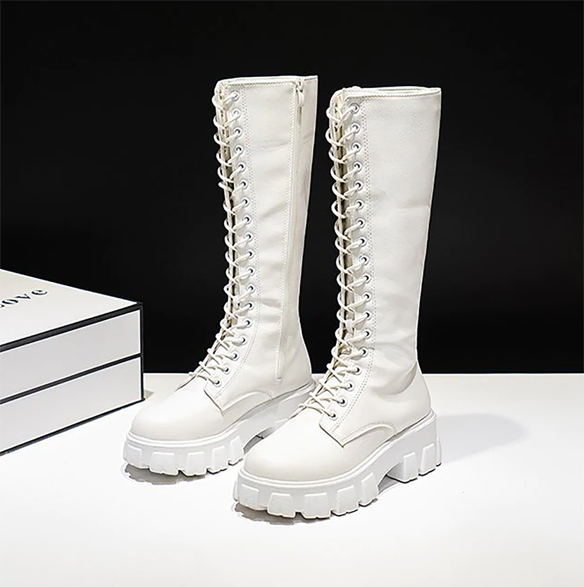 Funki Findz | Boots | Women's Knee-High Platform Lace Up Boot