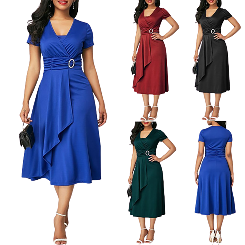 Funki Findz | Dresses | Women's High Waist Wrap Evening Dress