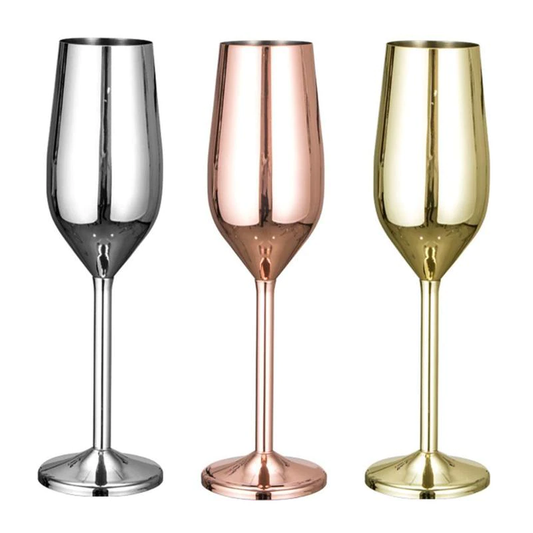 Funki Findz | Glasses | Stainless Steel Champagne Flutes 2 Pcs