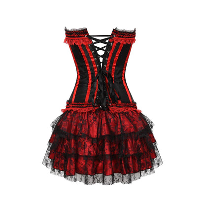 Funki Findz | Dresses | Women's Gothic Satin Lace Corset Dress