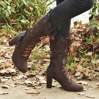 Funki Findz | Boots | Women's Steampunk Lace Top Granny Boot