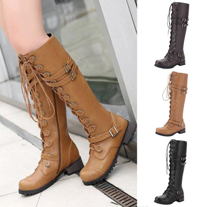 Funki Findz | Boots | Women's Knee High Steampunk Flat Boots