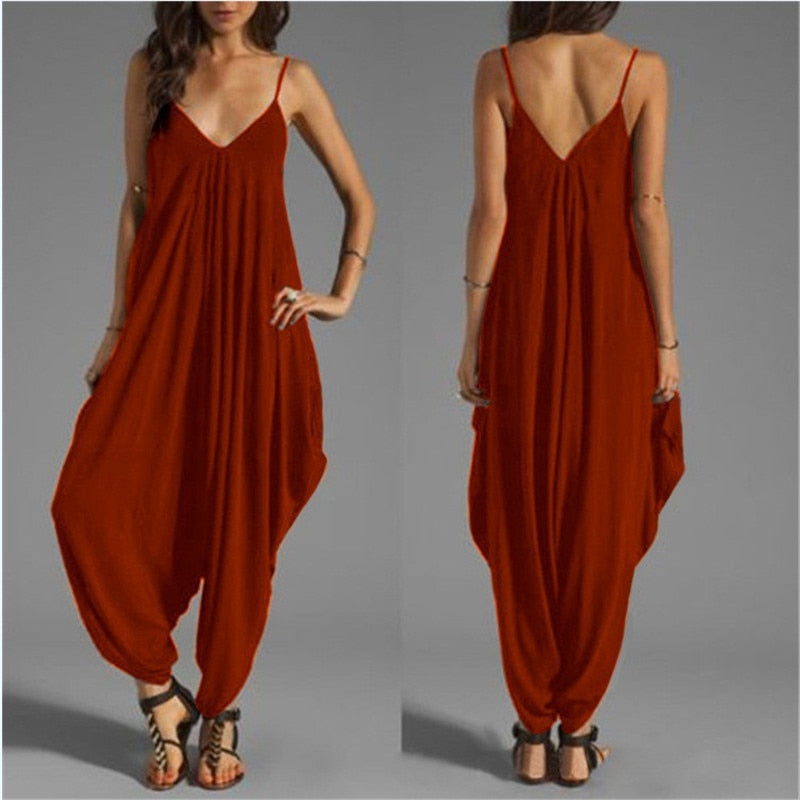 Funki Findz | Pants | Women's Elegant Loose Fit Strappy Romper