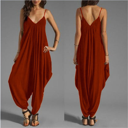 Funki Findz | Pants | Women's Elegant Loose Fit Strappy Romper