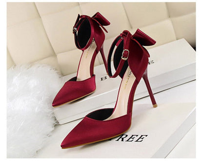 Funki Findz | Shoes | Women's Elegant Silk Bow Stiletto Pumps