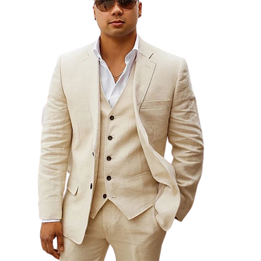 Funki Findz | Suits | Men's 3 Pcs Linen Summer Wedding Suits