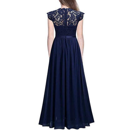 Funki Findz | Dresses | Women's Long Floral Lace Evening Dress