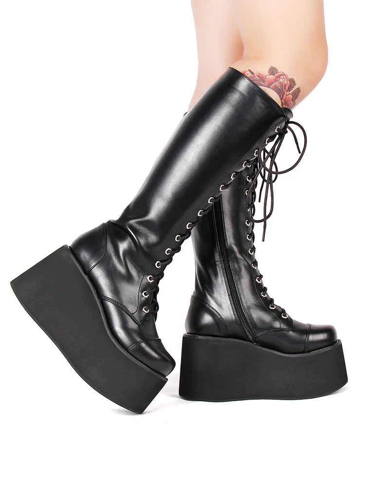 Funki Findz | Boots | Women's Punk Motorcycle Platform Boots