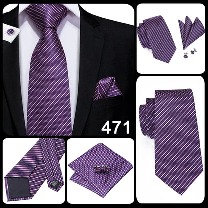 Funki Findz | Neckties | Men's Purple Silk Wedding 3Pcs Tie Set