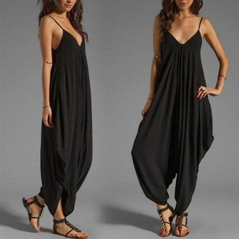 Funki Findz | Pants | Women's Elegant Loose Fit Strappy Romper