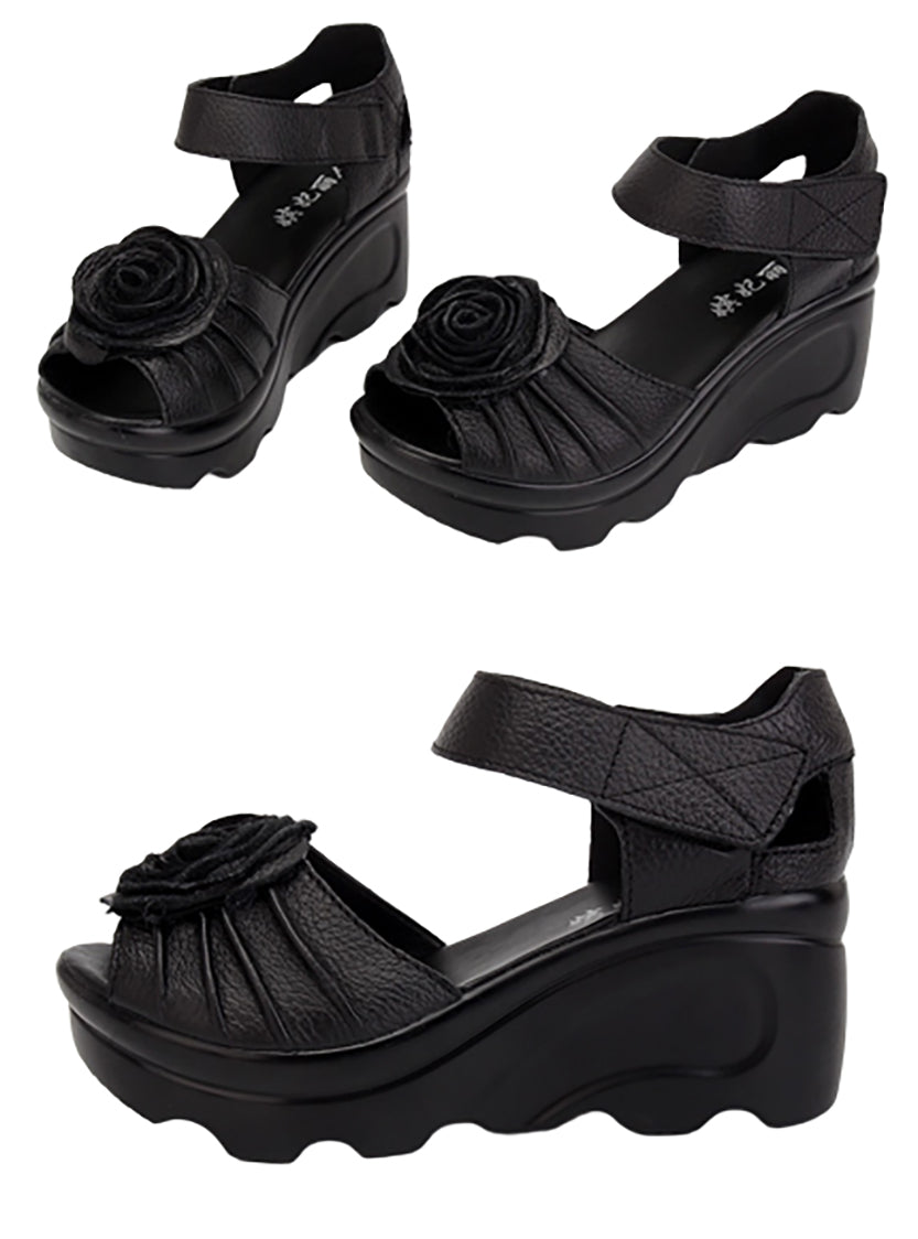 Funki Findz | Shoes | Women's Gothic Leather Low Heel Wedges