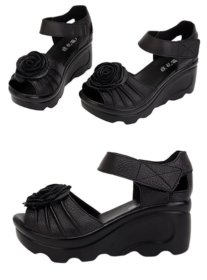 Funki Findz | Shoes | Women's Gothic Leather Low Heel Wedges