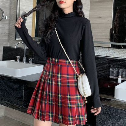 Funki Findz | Skirts | Women's High Waist Punk Pleated Skirt