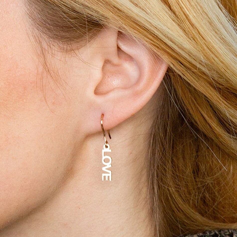 Funki Findz | Earrings | Custom Name Initial Vertical Drop Earring