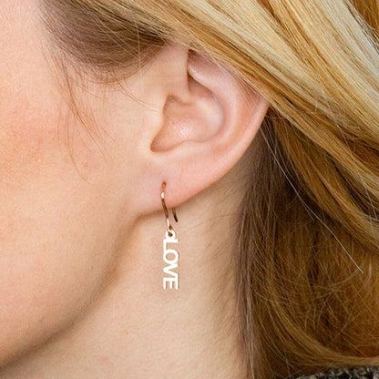 Funki Findz | Earrings | Custom Name Initial Vertical Drop Earring