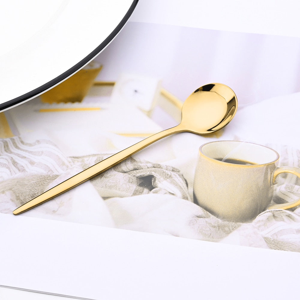 Funki Findz | Cutlery Sets | Gold Stainless Steel Mirror Polish 24 Set