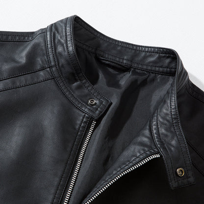 Funki Findz | Jackets | Men's Faux Leather Stand Collar Jacket