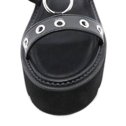 Funki Findz | Shoes | Women's Gothic Rivet Ring Platform Sandal