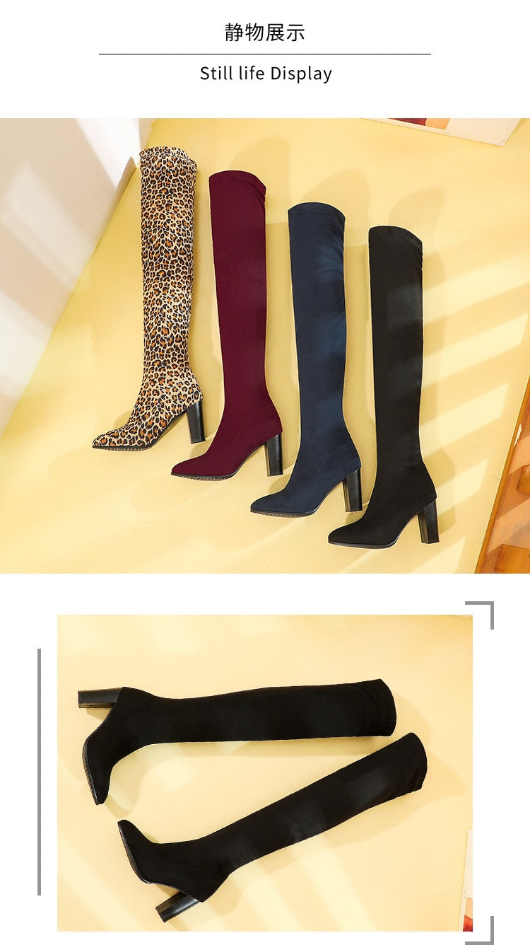 Funki Findz | Boots | Women's Over Knee High Block Heel Boots