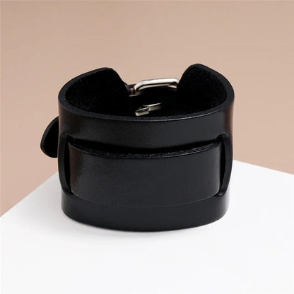 Funki Findz | Bracelets | Men's Wide Leather Punk Wristbands