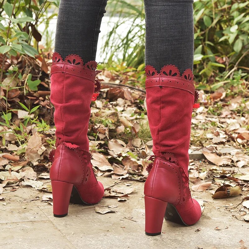 Funki Findz | Boots | Women's Steampunk Lace Top Granny Boot
