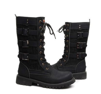 Funki Findz | Boots | Men's Gothic Motorcycle Mid-Calf Boots