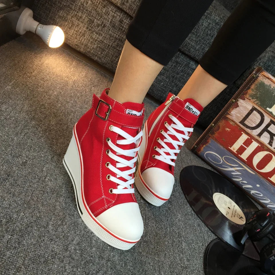 Funki Findz | Boots | Women's High Top Platform Wedge Sneaker