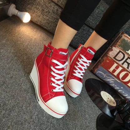 Funki Findz | Boots | Women's High Top Platform Wedge Sneaker