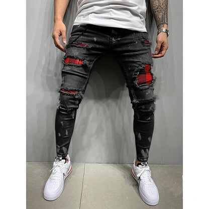 Funki Findz | Pants | Men's Skinny Buckle Strap Zipper Jeans