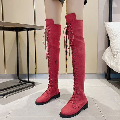 Funki Findz | Boots | Women's Over Knee Lace Up Long Boots