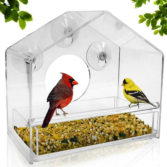 Funki Findz | Pet Feeders | Clear Window Bird Feeder