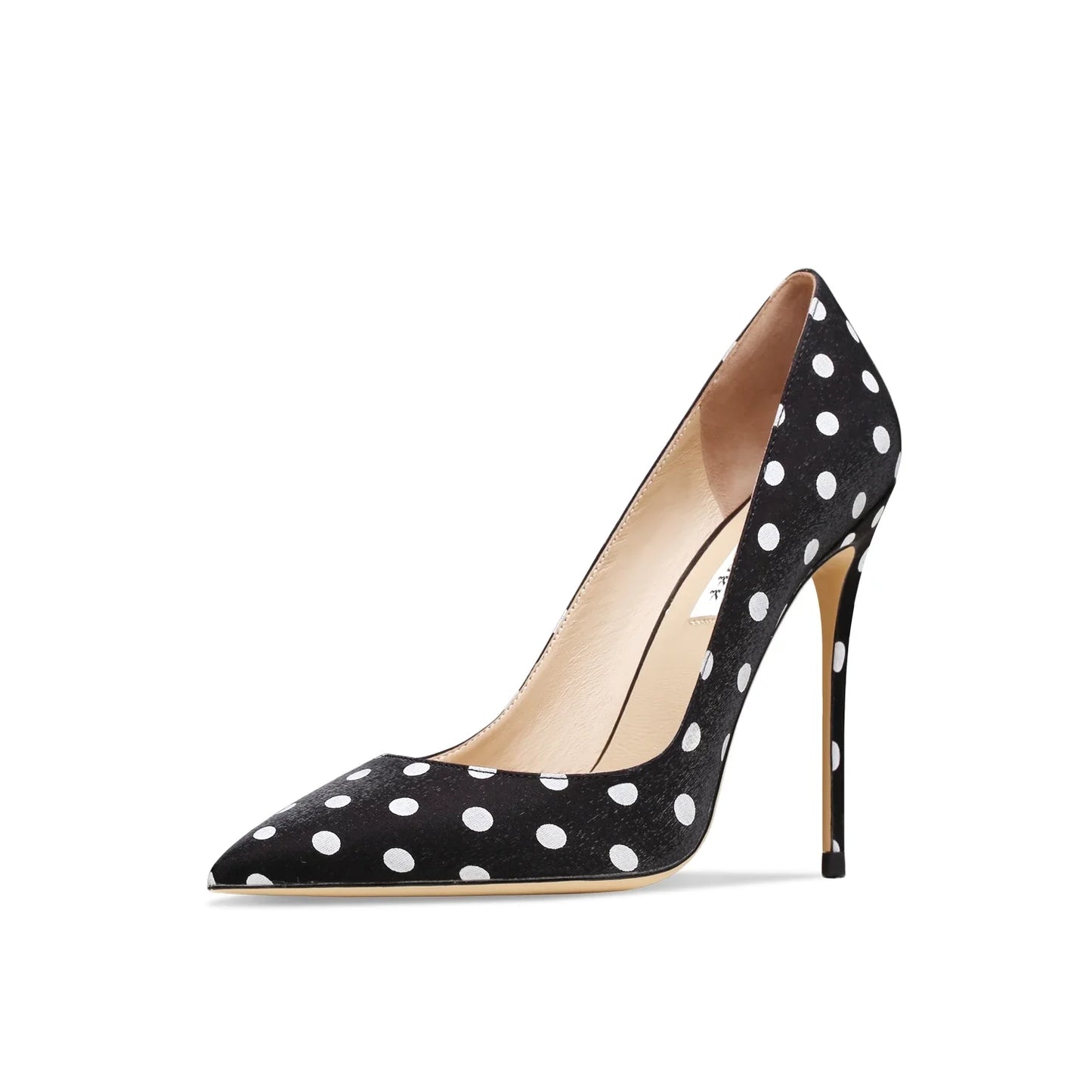 Funki Findz | Shoes | Women's Silk Polka Dot Pointed Toe Heels