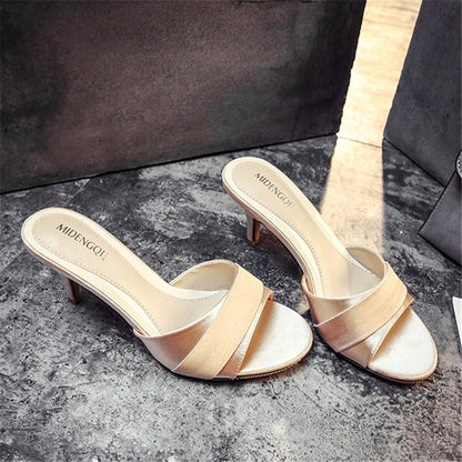 Funki Findz | Shoes | Women's Luxury Satin Low Heel Slides
