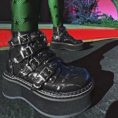 Funki Findz | Boots | Women's Platform Gothic Ankle Boots
